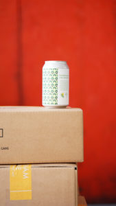Can of Brick Tamarind & Lime Leaf Sour on Red background