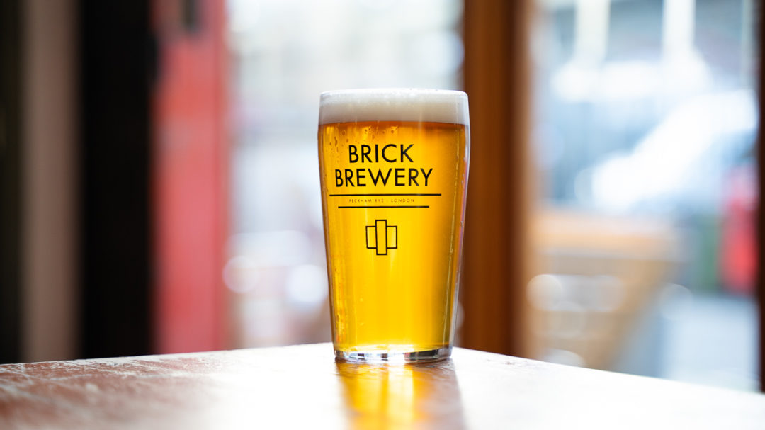 Pint of Cask Pale in Brick Brewery Branded Glass