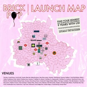 Map showing locations where Brick Pop IPA will be pouring