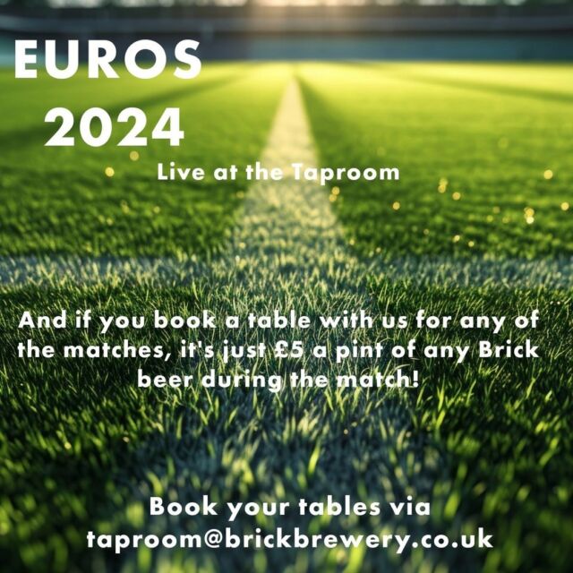 England are playing in their second match of the Euros and to make it a bit more exciting throughout the whole tournament, we are offering all those who book a table with us, £5 pints* throughout the games that we show on our indoor screens.
Plus today we are opening at 4pm so you get a little bit more time to grab a pint (or 2 for that price!) and settle in, in time for kick off.
Don't forget we have the whole of the outside area, NOT showing the Euros and today is set to be a scorcher and so come down and enjoy the Taproom being open early!
*only available on Brick beers
#euros #5poundapint #bookatable #peckham #england #beer #brickbrewery
